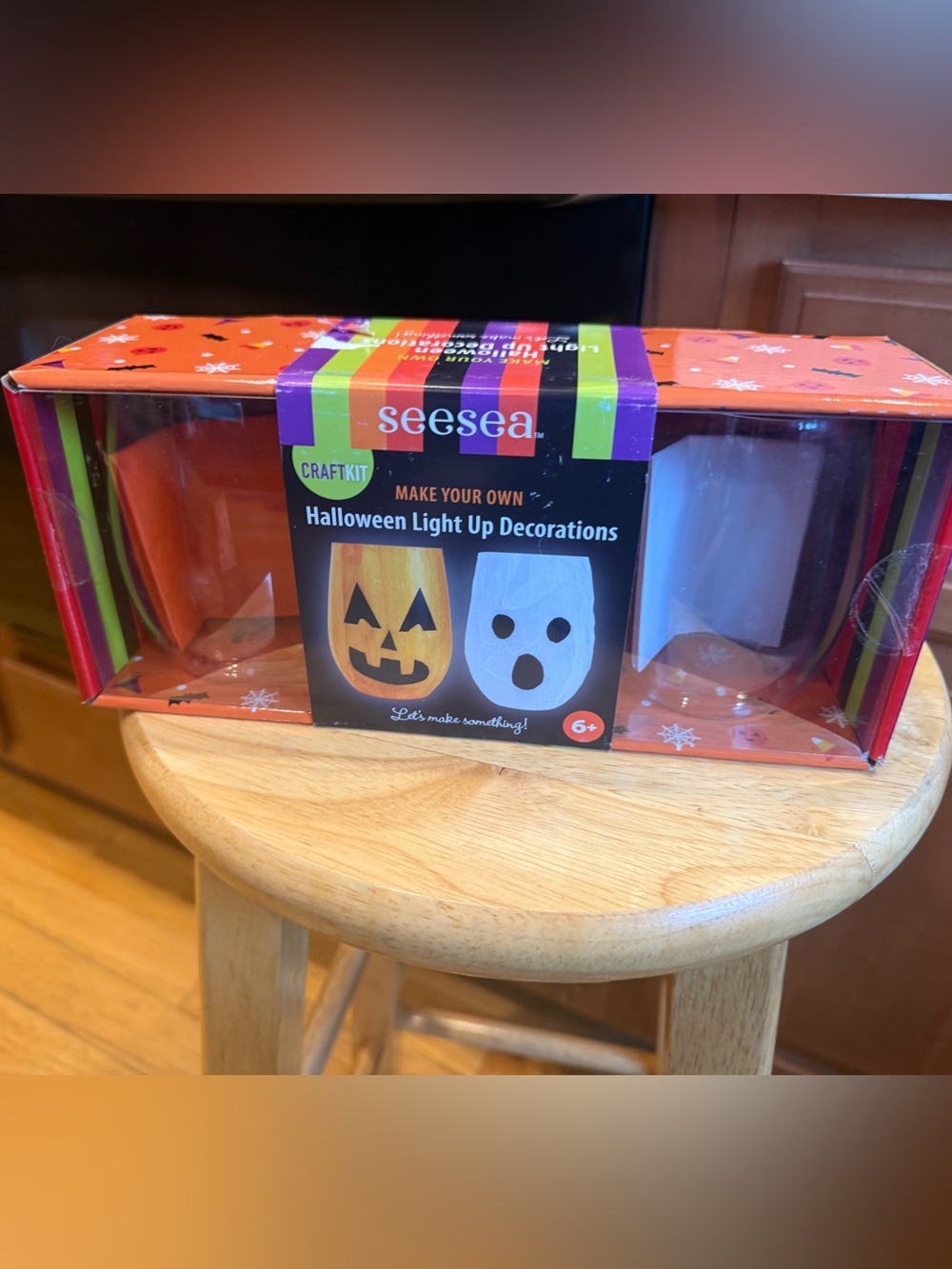 Halloween Light Up Decorations Craft Kit - Orange & White NWT!